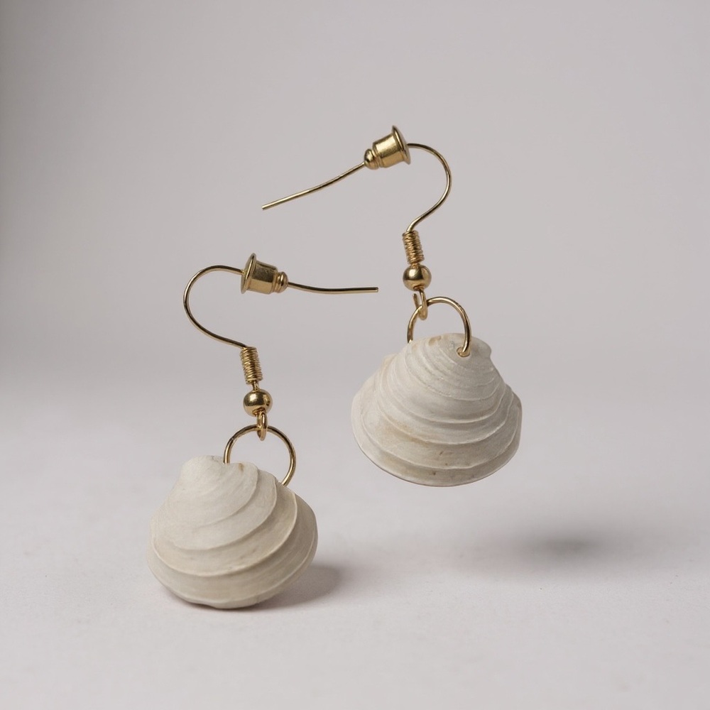 Seashell Dangle Earrings Coastal Boho Beach Style
